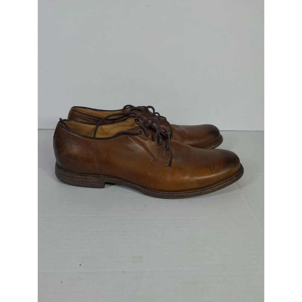 Frye Brown Leather Oxford Lace Up Men Derby Shoes Size 10 D